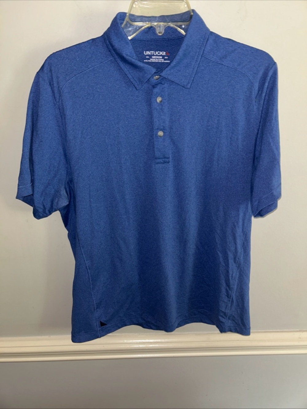 UNTUCKit Men's Royal Blue Short Sleeve Polo Shirt